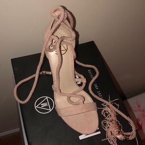 SOLD! nude tassel heels